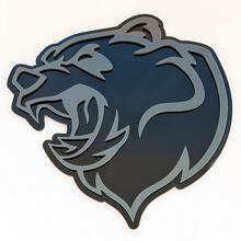 Emblema Personalizado 3D de Guardabarros con Oso Grizzly Enfadado_6
