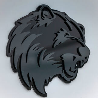 Emblema de insignias de guardabarros con insignia 3D personalizada de Bear Angry Grizzly
