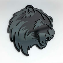 Emblema de insignias de guardabarros con insignia 3D personalizada de Bear Angry Grizzly
 2