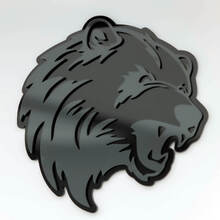 Emblema de insignias de guardabarros con insignia 3D personalizada de Bear Angry Grizzly
 4