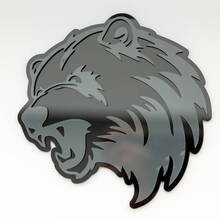 Emblema de insignias de guardabarros con insignia 3D personalizada de Bear Angry Grizzly
 5