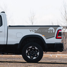 Calcomanía de vinilo personalizada con letras al estilo Mopar para el lateral de la caja de Dodge Ram 1500_2