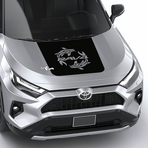 Calcomanía de vinilo para capó con logotipo de Carpa Koi y Rav4 para Toyota RAV4