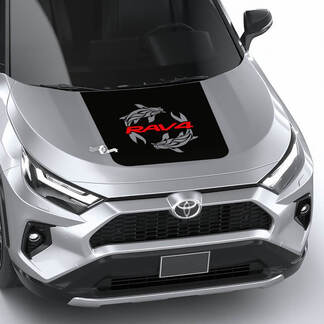 Calcomanía gráfica de vinilo para capó RAV4 pez Koi compatible con Toyota RAV4 2
 1