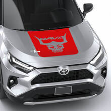 Diseño de calavera con cuernos, calcomanía gráfica de vinilo para capó RAV4, compatible con Toyota RAV4
 2