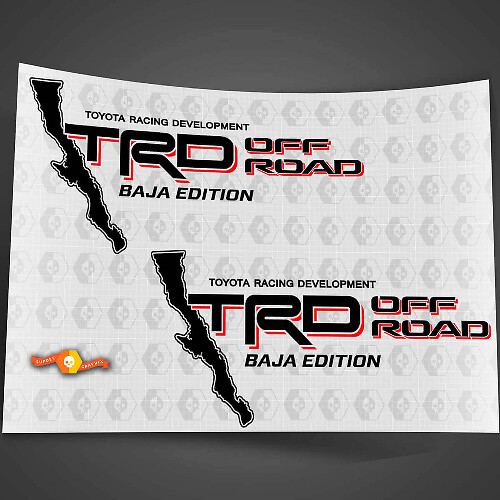 Calcomanía de vinilo TRD Off Road Baja Edition para Toyota Tacoma Tundra