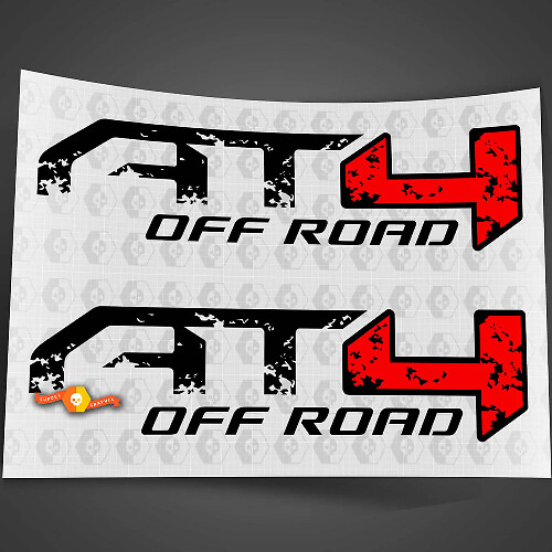 2 GMC GM Sierra 1500 AT4 Cama lateral destruida Вestroyed off-road 4x4 Calcomanías Pegatinas 2
