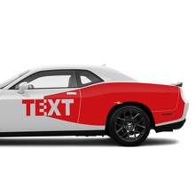 Juego de vinilos laterales estilo blackout con texto personalizado para Dodge Challenger_2