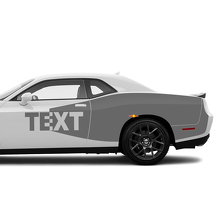 Juego de vinilos laterales estilo blackout con texto personalizado para Dodge Challenger_3