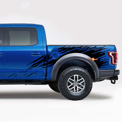 Kit de calcomanías de vinilo estilo salpicadura Roush para el lateral de la caja de camioneta Musclecar