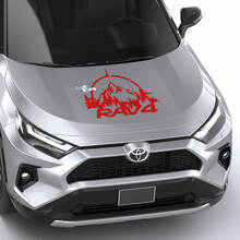 Brújula con montañas y árboles, calcomanía gráfica de vinilo para capó RAV4, compatible con Toyota RAV4
 2