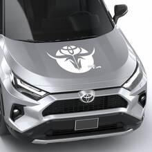 Calcomanía de vinilo para capó con calavera de toro y logo de Toyota para Toyota RAV4_2