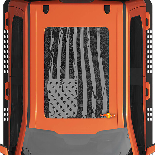 Bandera estadounidense para ventana de techo con gráficos de mapa topográfico aptos para Ford F150 Raptor, kit de calcomanías de vinilo a rayas
