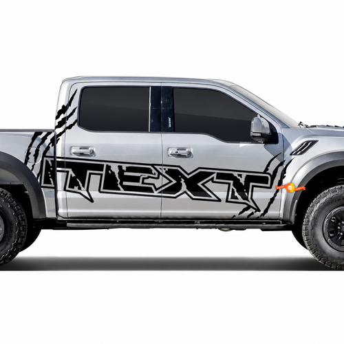 Calcomanía adhesiva de vinilo con texto personalizado y garra lateral Splash para musclecar, camión de potencia