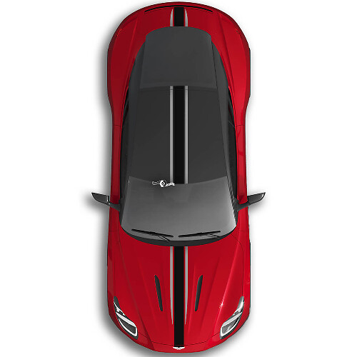 Calcomanías de vinilo para maletero de techo de capó de doble raya Aston Martin DB11 de cuerpo completo
