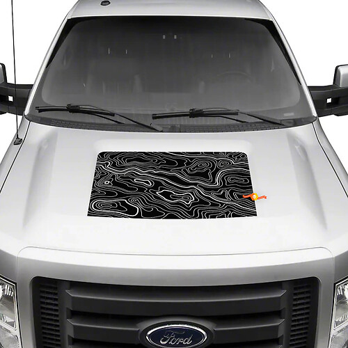 Ford F150 2013 Hood Calcomanía Mapa Topográfico Gráficos Pegatinas Calcomanías
