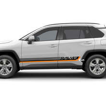 Calcomanía de Vinilo con Franjas y Logo Side Racing para Toyota RAV4 3