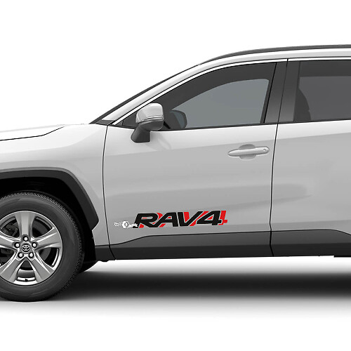 Calcomanía de vinilo para puerta lateral con logo RAV4 y sombra para Toyota RAV4