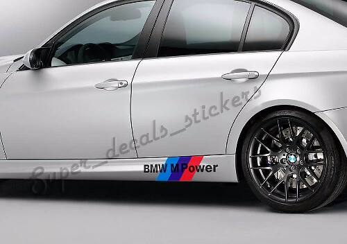 Juego de adhesivos vinílicos para faldones laterales estilo M Power para BMW
