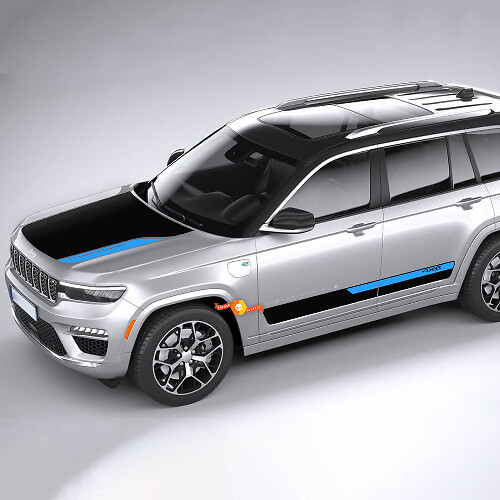 Kit de Texto Personalizado 4XE Pegatinas de Vinilo para Puerta Lateral y Capó para Jeep Grand Cherokee 4XE eTorque Torqueflite 4xe