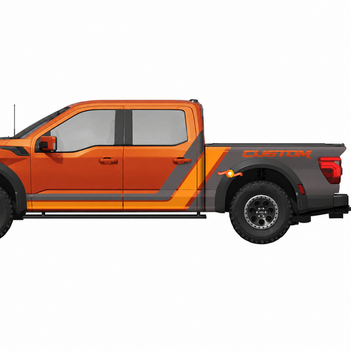 Kit personalizado de franjas angulares laterales y de caja Vinilo adhesivo lateral para Ford F-150 2013