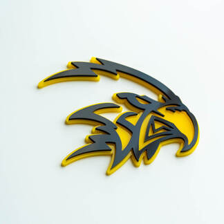 Insignia 3D personalizada, logotipo de Trackhawk Hellhawk, emblema de insignias de guardabarros
