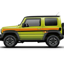 2X Suzuki JIMNY dos colores rayas puertas laterales calcomanía gráficos
 2