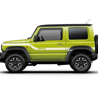 Par Suzuki JIMNY Puertas de rayas laterales Guardabarros delantero Calcomanía de guardabarros trasero Logotipo Líneas gráficos adhesivos
