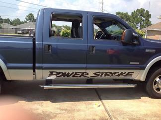 Calcomanía de vinilo con diseño de pancarta de puerta Power Stroke compatible con: Ford Superduty Truck
