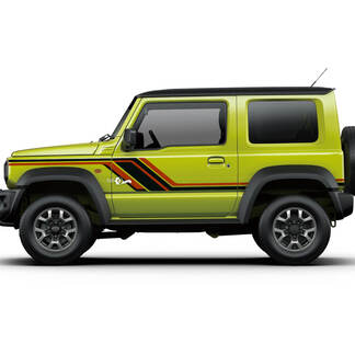 Suzuki JIMNY Side Vintage Stripes Doors Front Fender calcomanía calcomanía gráficos 2 colores
