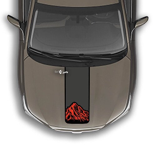 Calcomanía de vinilo con diseño de montañas y rayas para capó, compatible con Suba Outback
