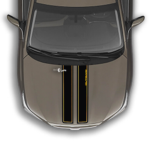 Calcomanía de vinilo con diseño de montañas y rayas para capó, compatible con Suba Outback
