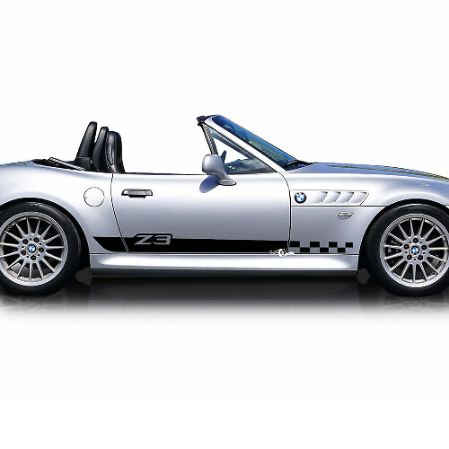 Juego de adhesivos de vinilo con rayas a cuadros para la puerta lateral con Logo Z3 para BMW Z3