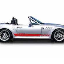 Juego de adhesivos de vinilo con rayas a cuadros para la puerta lateral con Logo Z3 para BMW Z3_2