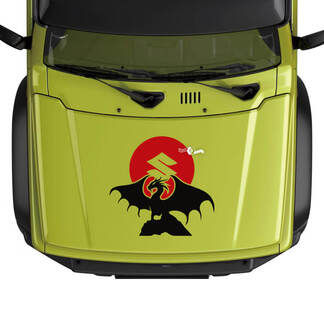 Gráficos de calcomanías con el logotipo de Suzuki JIMNY Hood Dragon on Sun
