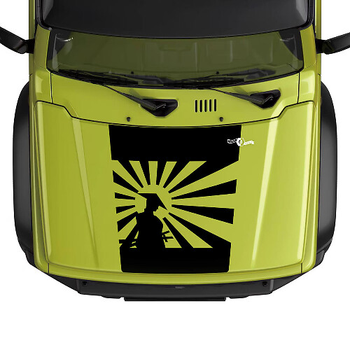 Adhesivo de Vinilo en Silueta de Samurai para Capó para Suzuki JIMNY