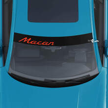 Calcomanía de kit de rayas de fondo con logotipo de Porsche Macan para parabrisas
 2