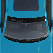 Calcomanía de kit de rayas de fondo con logotipo de Porsche Macan para parabrisas
 3