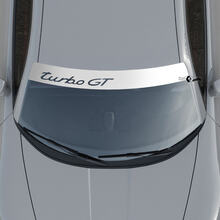 Adhesivo para parabrisas con logotipo de Porsche Turbo GT y kit de rayas de fondo
 2