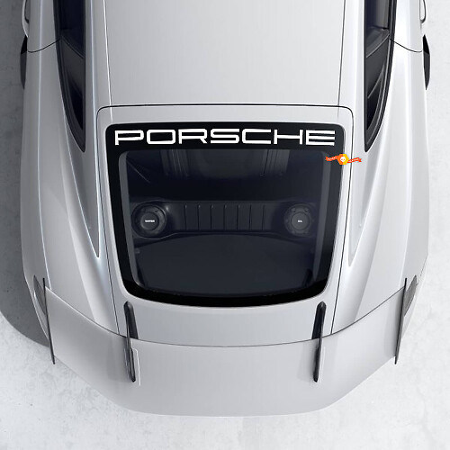 Calcomanía de vinilo del logotipo de Porsche para la ventana trasera del 718 Cayman GT4 RS
