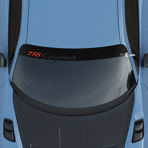 Adhesivo para parabrisas con logotipo de Porsche Turbo GT y kit de rayas de fondo
