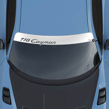 Calcomanía de kit de logotipo de Porsche 718 Cayman para parabrisas con rayas de fondo.
 2