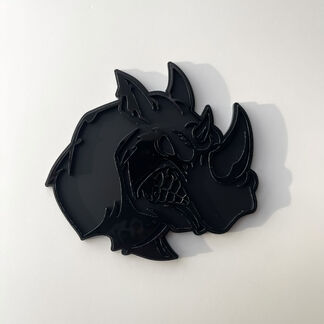 Insignia 3D personalizada Logotipo de Rhino Angry Insignias de guardabarros Emblema Negro
