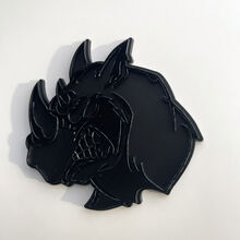 Insignia 3D personalizada Logotipo de Rhino Angry Insignias de guardabarros Emblema Negro
 2