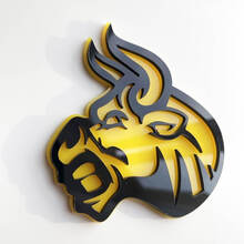 Insignia 3D personalizada Logotipo de Bull Angry Emblema de insignias de guardabarros
 2