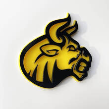 Insignia 3D personalizada Logotipo de Bull Angry Emblema de insignias de guardabarros
 3