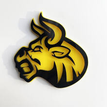 Insignia 3D personalizada Logotipo de Bull Angry Emblema de insignias de guardabarros
 4