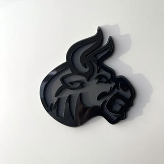 Insignia 3D personalizada Logotipo de Bull Angry Emblema de insignias de guardabarros
