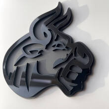 Insignia 3D personalizada Logotipo de Bull Angry Emblema de insignias de guardabarros
 3