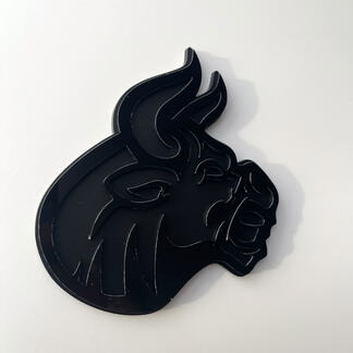 Insignia 3D personalizada, logotipo de Bull Angry, insignias de guardabarros, emblema en negro y negro
 1